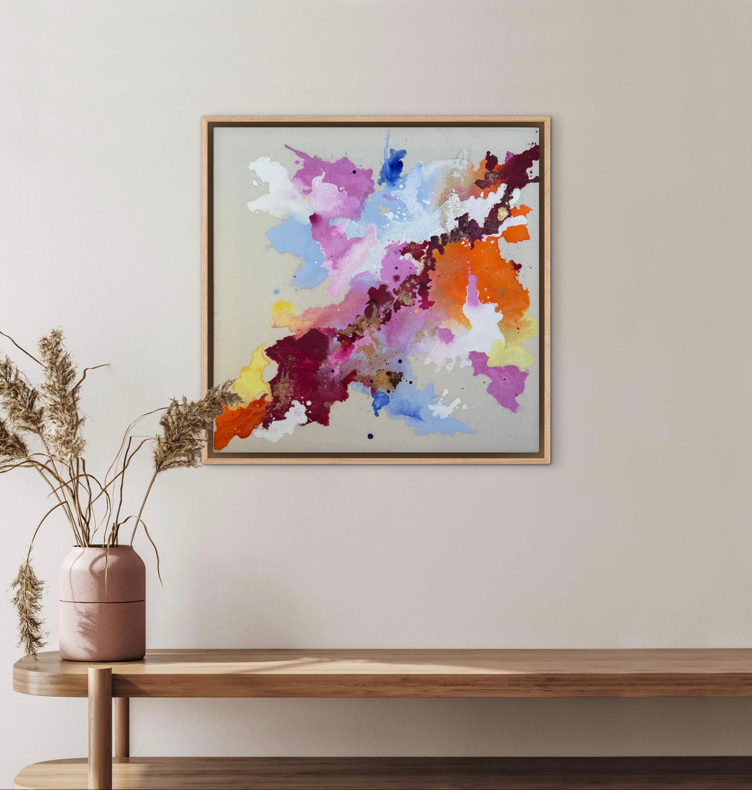 Goldspur, 2026, Acryl und Gold auf roher Baumwollleinwand, Ansicht 3